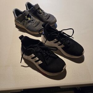 Adidas Kids Black and White Sneakers, Size 1